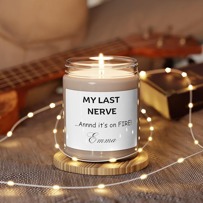 My Last Nerve Candle Gifts for Couples, Anniversary Wedding Christmas Valentines Day Birthday Gifts for Him Her, Funny Gifts for Wife Girlfriend, Soy Scented Candle for Couple Husband Wife