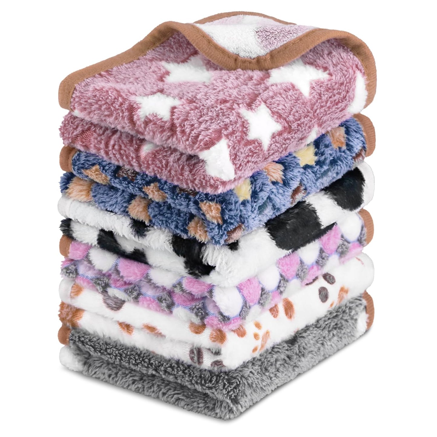 6 Pcs Dog Blanket Super Soft Pet Puppy Blankets Calming Blanket for Small, Medium Dogs Warm Sleep Mat Flannel Blanket for Dogs Puppy Cat (24"×16")