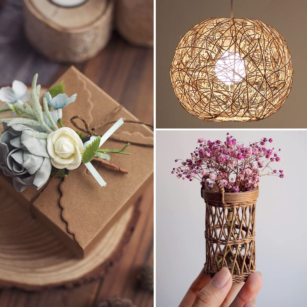 Brown Floral Wire, 656 Feet 2mm Paper Covered Bind Wire for Floral Bouquets, Flower Crowns, Wreath Making, Christmas Ornaments, Wedding Decorating, Crafts