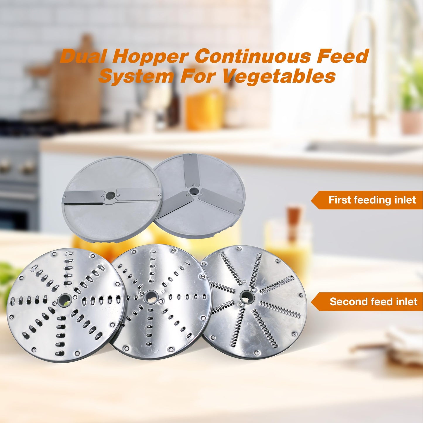CMI Commercial Multifunctional Automatic Vegetable Cutter and Food Processor,Potato Onion Slicer,Electric Fruit and Cheese Grating Machine,Slicer Vegetable Cutter with 5-Blades 550W/110V