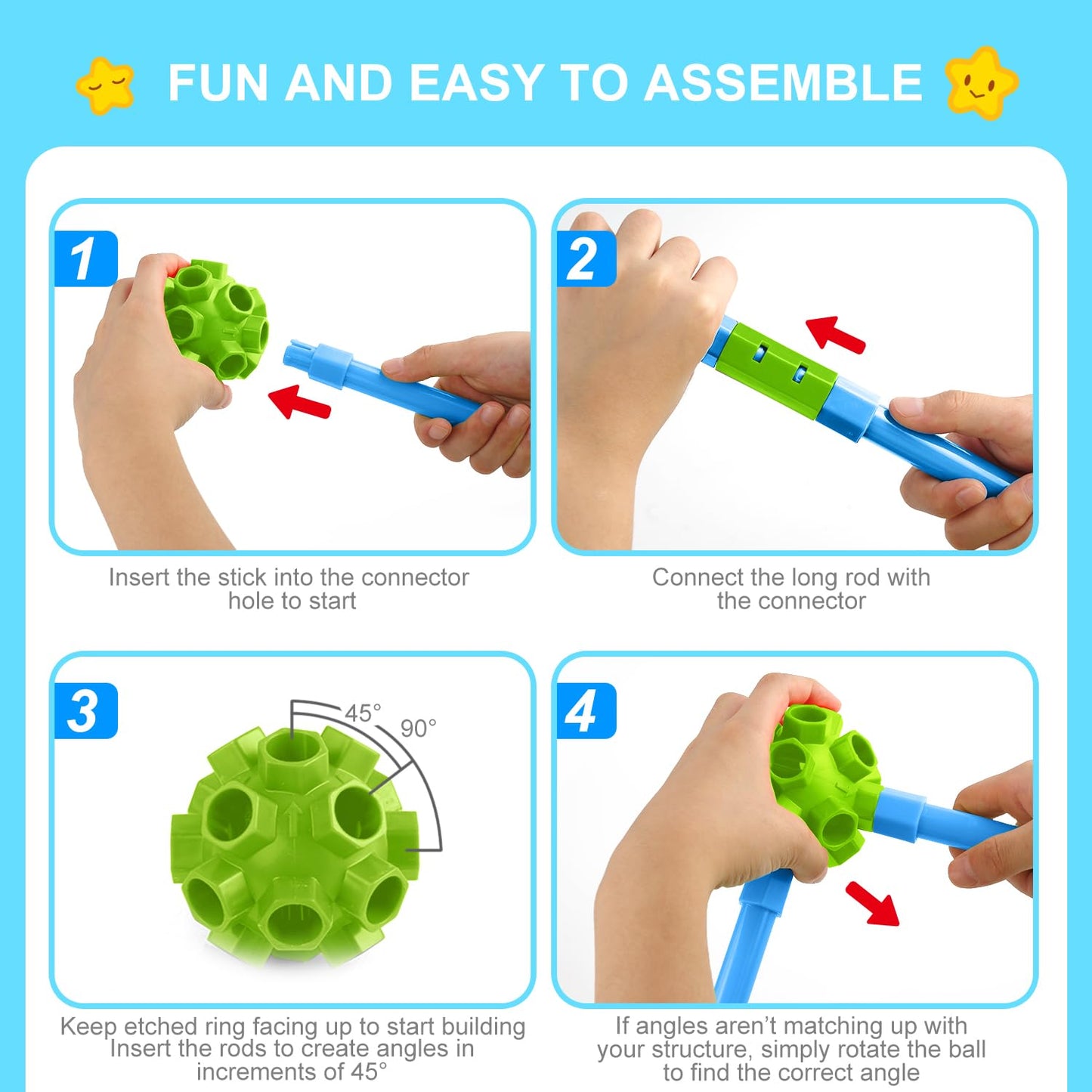 SpringFlower Fort Building Kit for Kids,STEM Construction Toys, Educational Gift for 3 4 5 6 7 8 9 10 11 12 Years Old Boys and Girls,Ultimate Creative Set for Indoor & Outdoors Activity,140 Pcs,Green
