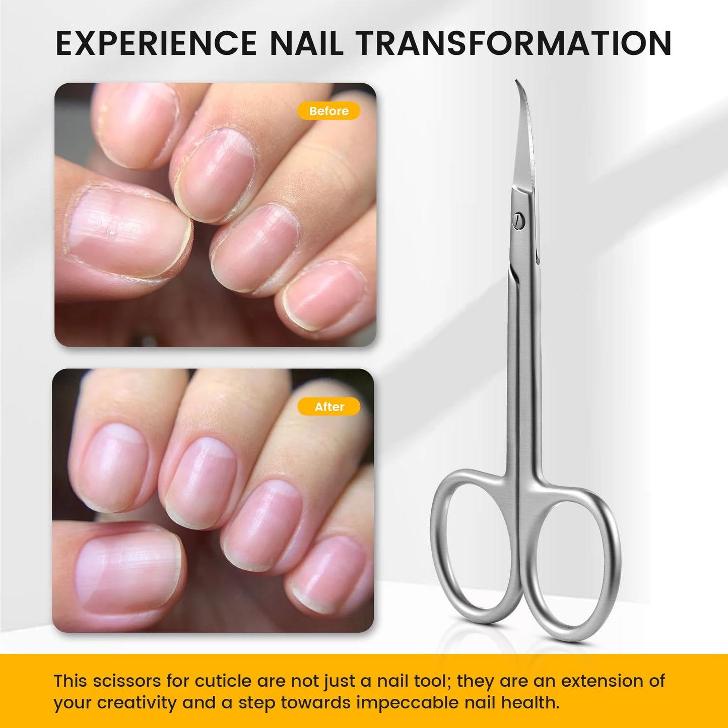 BEZOX Extra Fine Curved Cuticle Scissors, Super Thin Nail Scissors for Cutical Care Only, Professional Manicure Small Scissors, Stainless Steel CuticleTrimmer, 1 pcs