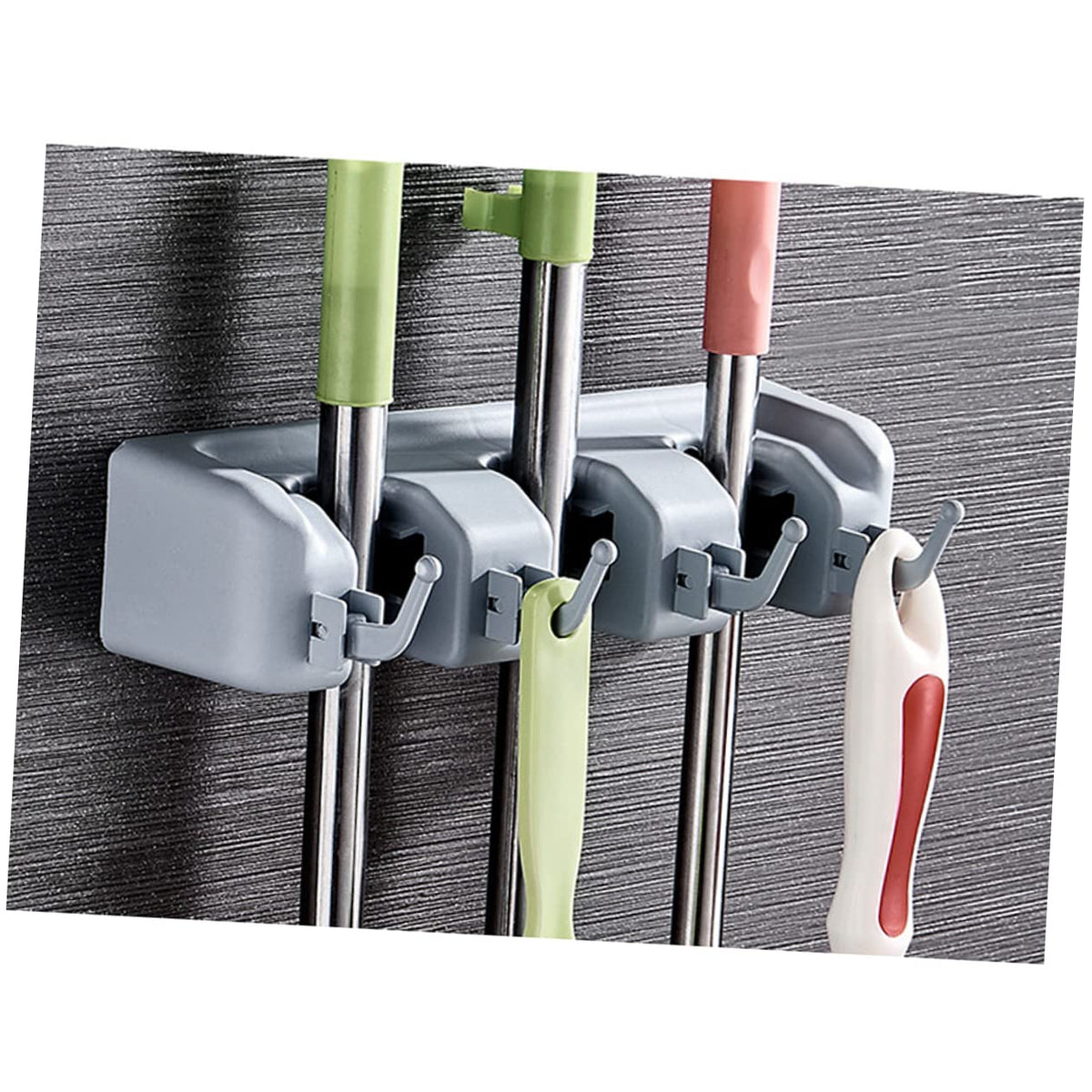 Plastic Mop Holder Wall Mount Broom Hanger Clip Dual