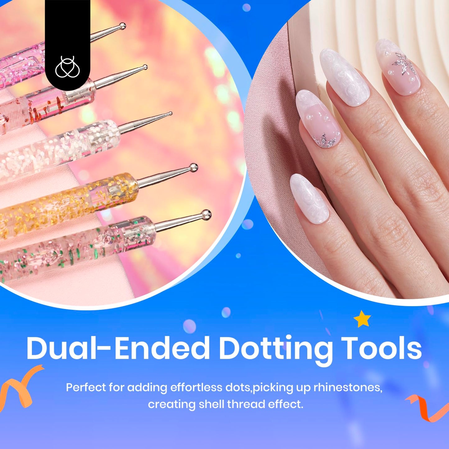 Beetles 5PCS Nail Art Dotting Tools Sculpture Pen Sculpting Tools & 31pcs Art Nail Brushes with Palette Holder All in One for Starter Manicure Design Set