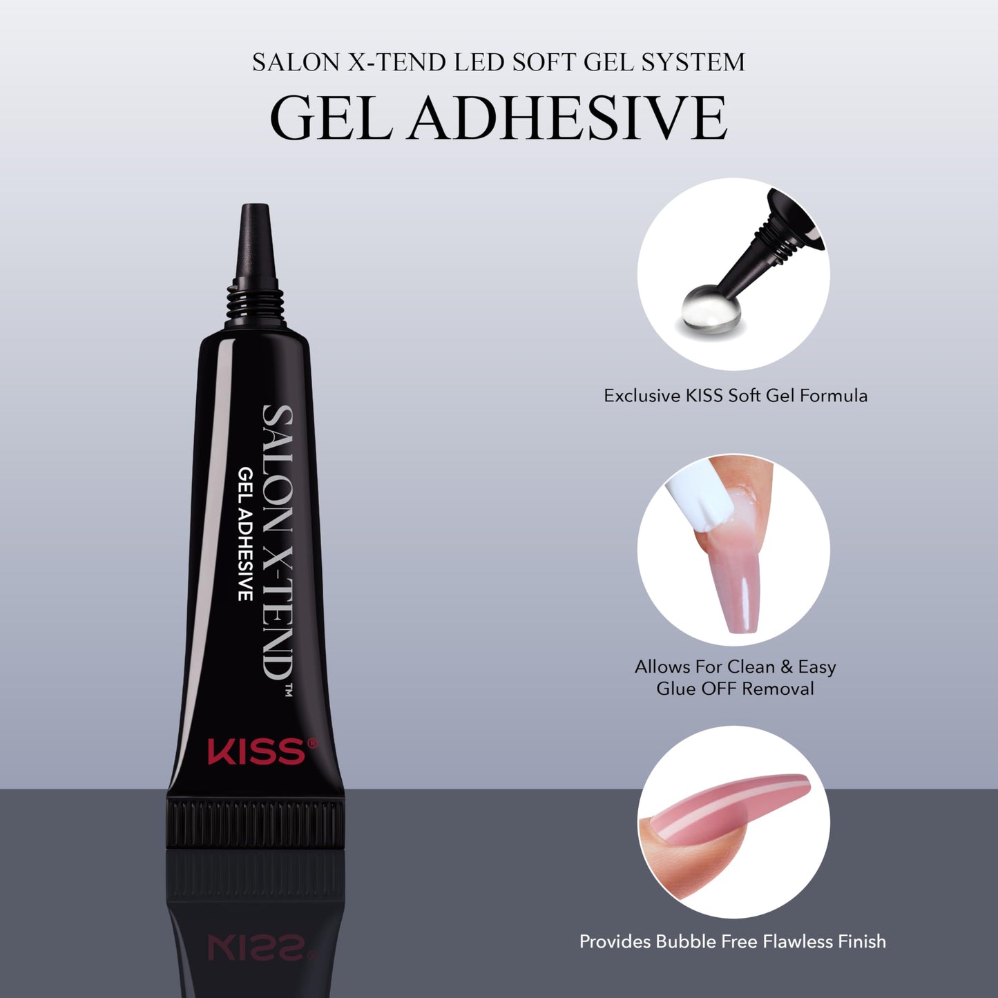 KISS Salon X-tend LED Gel Nail Kit Press On Nails, , 'Changed', Multicolor, Short Oval, 30 Fake Nails, Soft Gel Nail Glue 5 ml (0.16 US fl. oz.), Prep Pad, Manicure Stick, & Mini Nail File