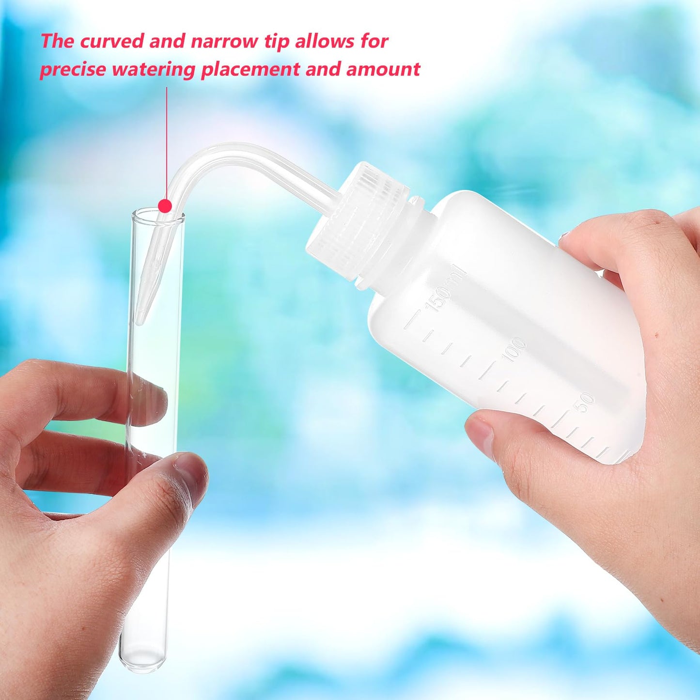 TOPPERFUN 6Pcs 150Ml Lab Wash Bottles Small Squeeze Bottles for Succulent Plant Watering Tattoo Supplies and Laboratory Use with Precise Nozzle