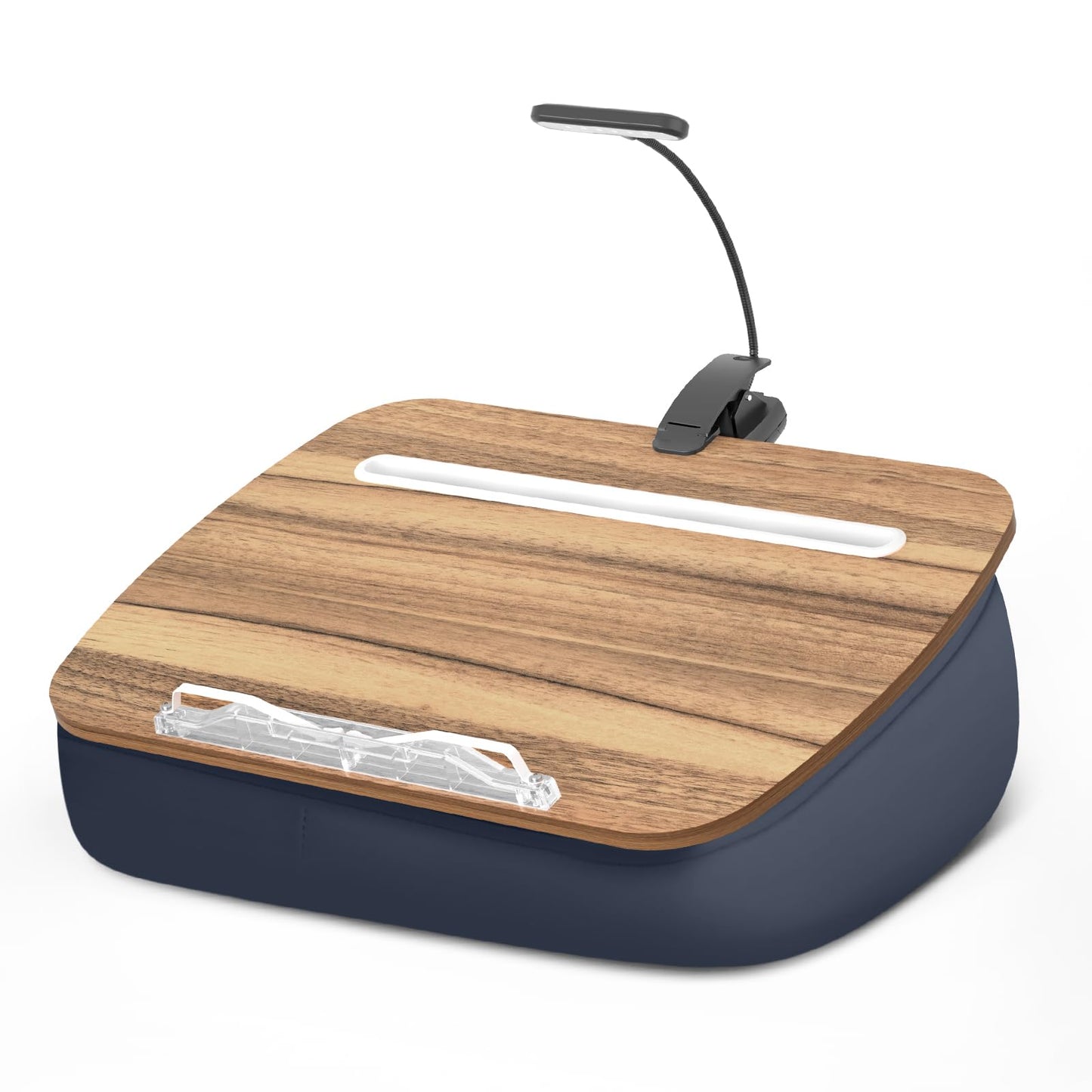 ERGONOV Book Pillow Stand with 6500K Reading Light, Hands Free Book Holder, Comfortable Lap Book Stand for Reading in Bed, Desk, or Sofa, Wooden Book Rest for Book Lovers,AAA Battery Required