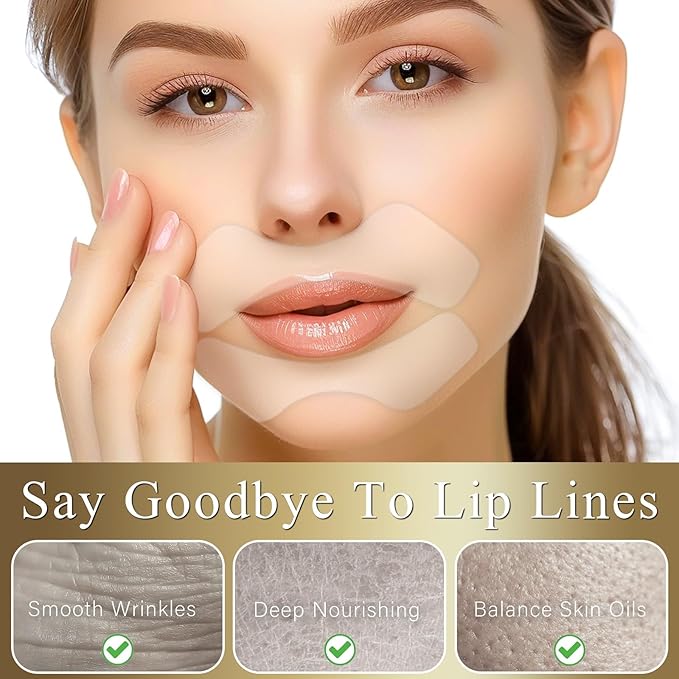 Anti Wrinkle Patches for Lip, Collagen Upper Lip Wrinkle Treatment, Smile Line patches Reduce Fine Lines & Wrinkles, 6 Pcs