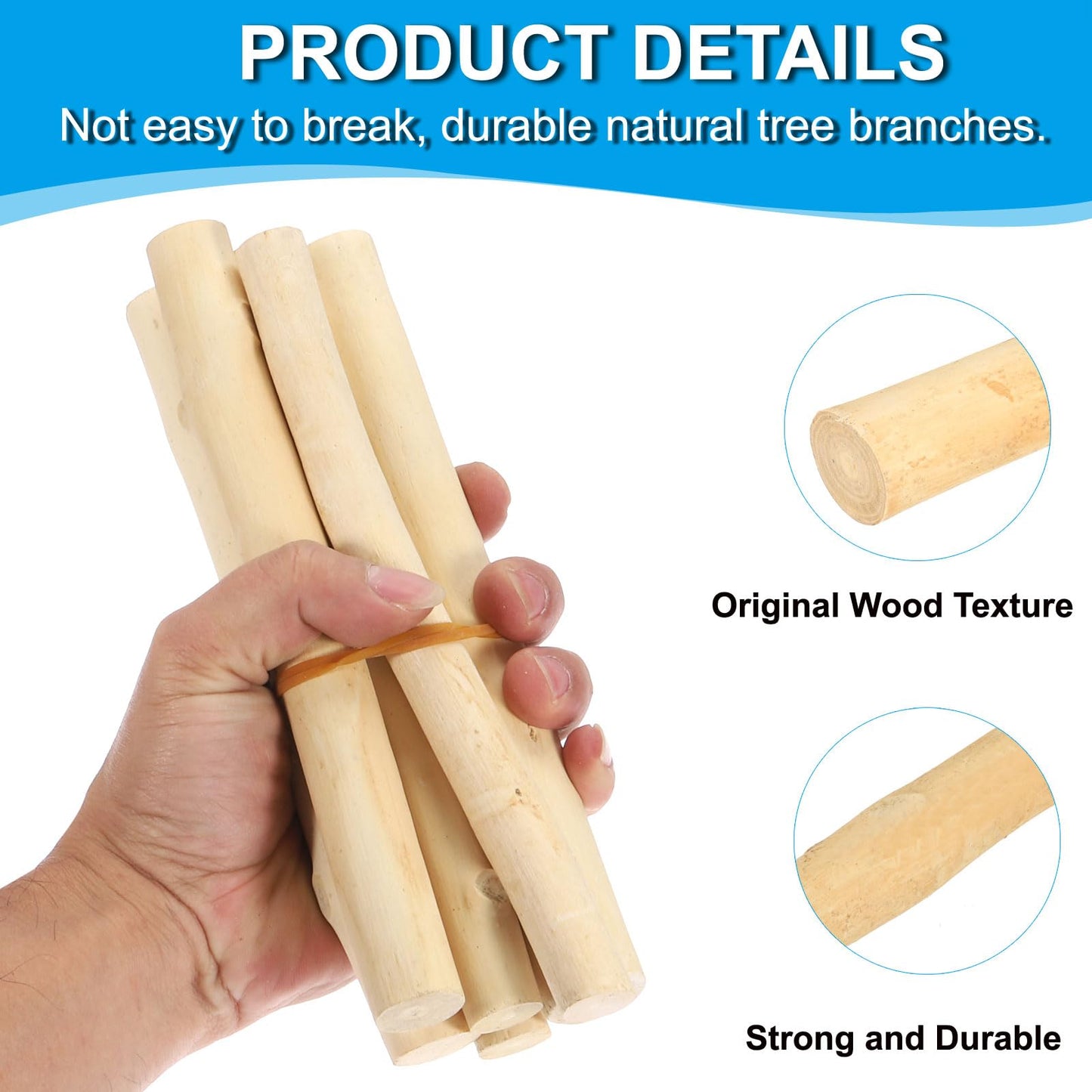 PATIKIL 6 Pcs 30cm Wood Log Sticks, Natural Wood Craft Sticks, Dried Wood Sticks Wooden Branches for DIY Crafts Accessory Decor Photo Props, White