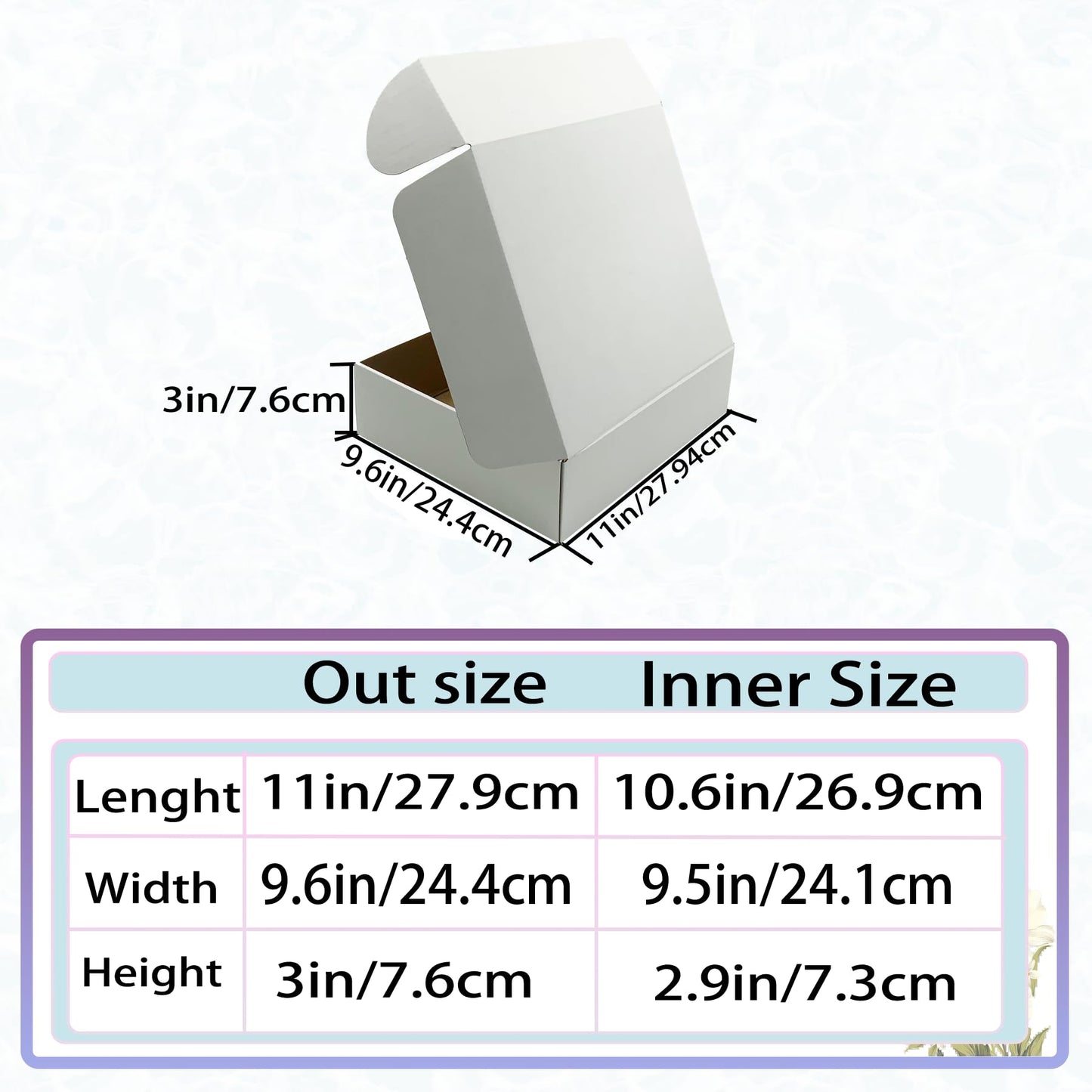 11x9.6x3 Inches White Shipping Boxes Set of 25，Cardboard Boxes Recyclable Corrugated Boxes Mailers for Small Business, Transporting, Packaging Storage Boxes and Craft Gifts Giving Products Box