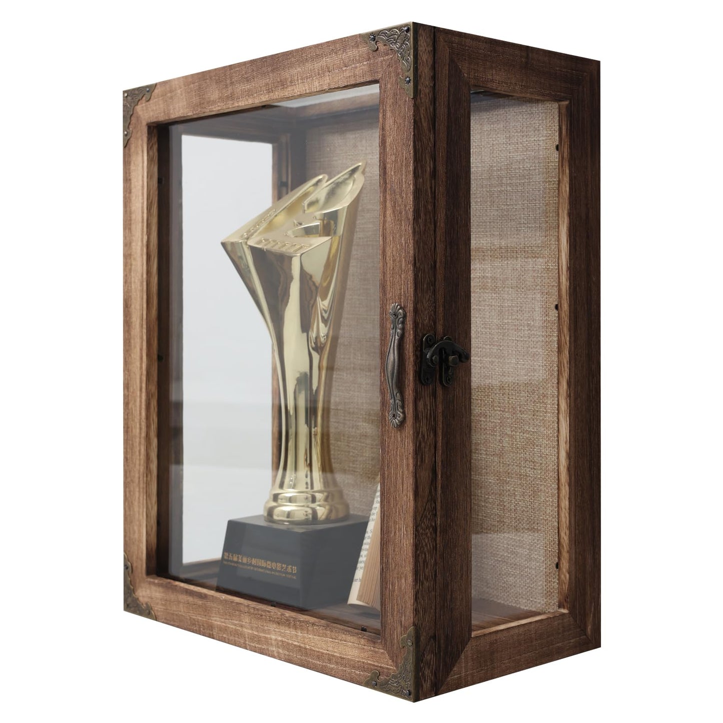 Shadow Box Display Case 11x14 Deep with Glass on 4 Sides, 6.2in Depth Wall Mounted Memory Box for Keepsakes, Wooden Display Case for Graduation Cap, Jersey, Wedding, Medals – Rustic Shadowbox Frame
