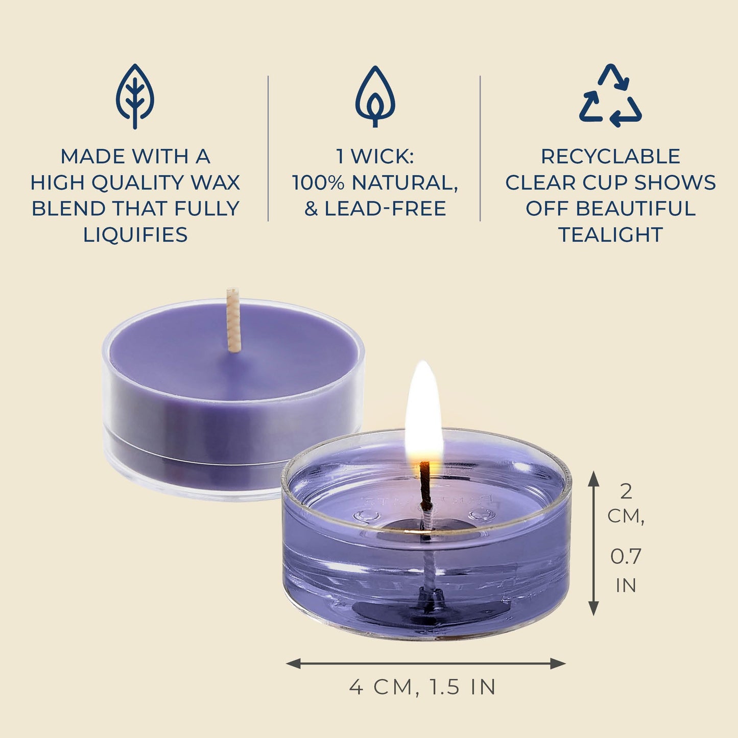 PartyLite Tea Light Candles, Twilight Lavender, Lavender & Tonka Bean with Soft Musk Scent, Gift Set of 12 with up to 4 to 6 Hours Burn Time, Ideal for Home Decor, Gifting & Celebration