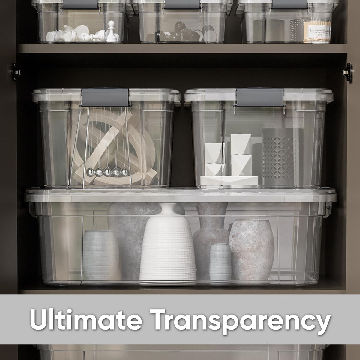 4.5 Quart Clear Plastic Storage Containers with Lids (10 Count)