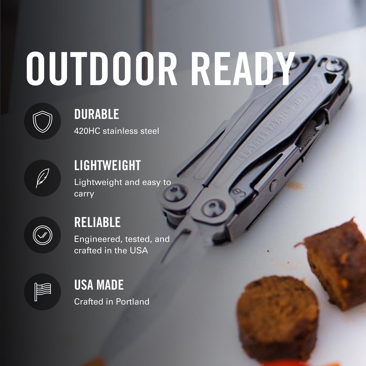 LEATHERMAN, Wingman Multitool with Spring-Action Pliers and Scissors, Stainless Steel