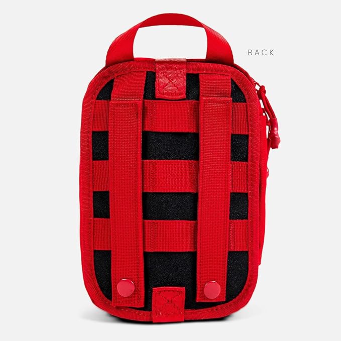 My Medic MyFak Mini Pro First Aid Kit - Small and Lightweight for Camping Hiking and Backpacking - 70 Items IFAK with Tourniquet - HSA/FSA Great for Travel - Red
