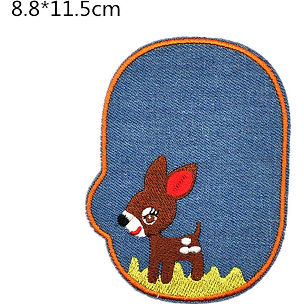 23PCS Cartoon Embroidery Cloth Sticker Iron On Denim Patches for Clothing Jeans Knee Hole Repair Patch