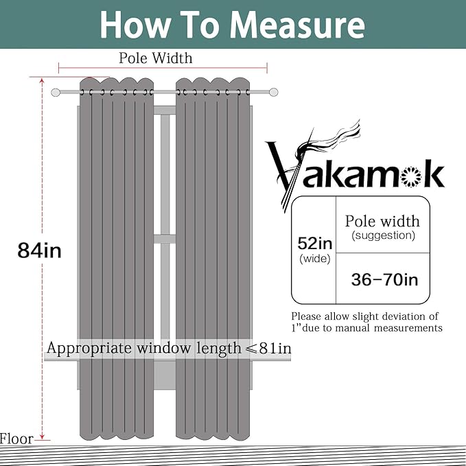 Yakamok 2 Thick Layers Pure White 100% Completely Blackout Curtains Thermal Insulated Room Darkening Drapes for Bedroom(52Wx84L, Pure White, One Pair)