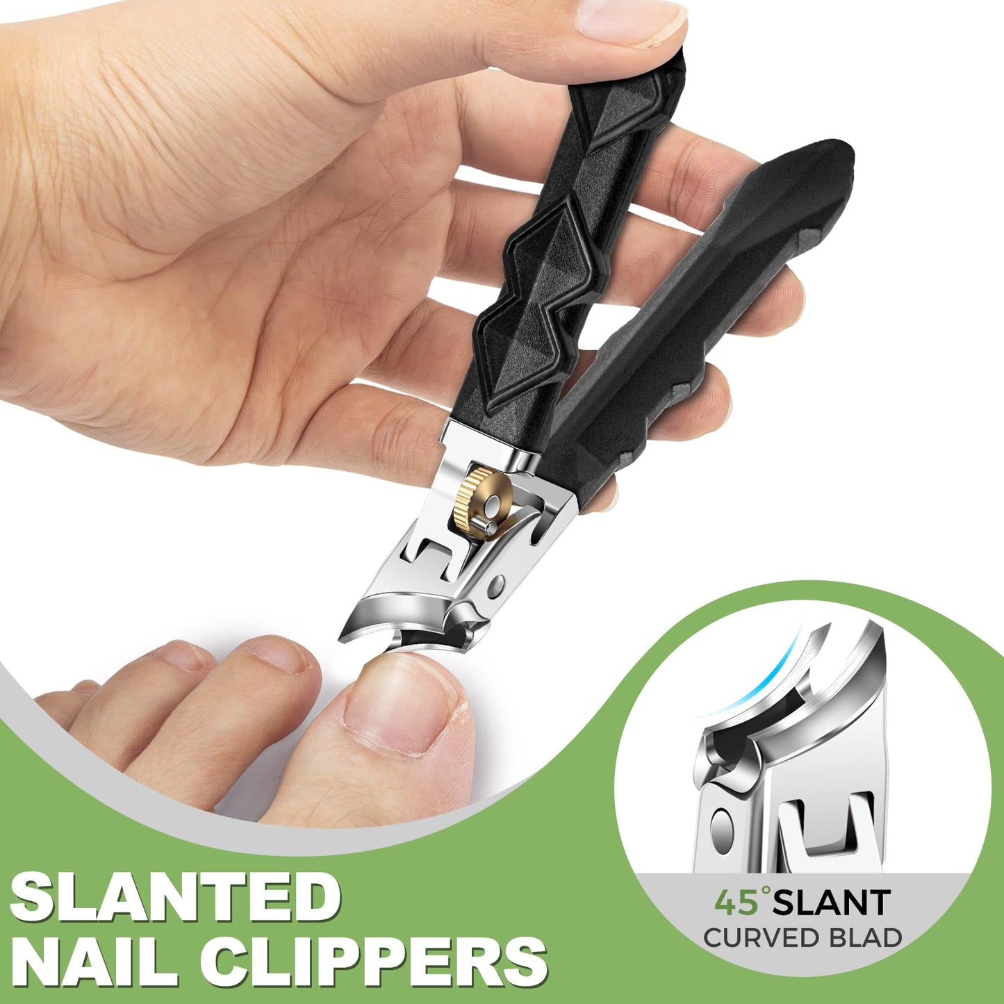Toenail Clippers for Thick Toenails, Toe Nail Clippers for Thick Nails for Seniors, Long Handled Nail Clippers for Men, Heavy Duty Ingrown Toenail Clippers Nail Cutters, Sharp Slanted Nail Clippers