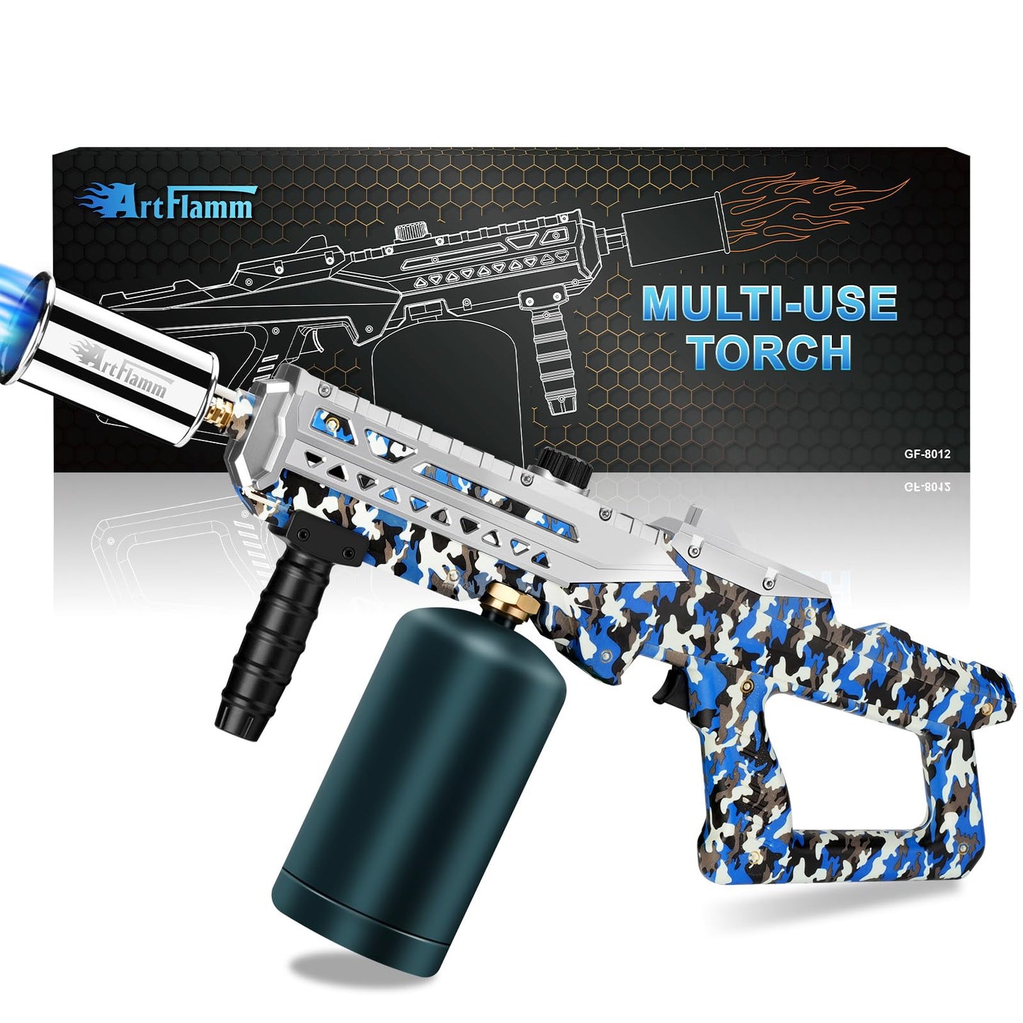 ARTFLAMM Propane Gun Torch - Powerful Grill & Cooking Blower Torch - Culinary Torch Sous Vide - Adjustable Flamethrower for BBQ, Campfire, Charcoal Wood Grills Lighter(Tank Not Included)