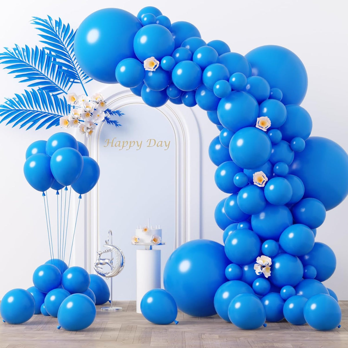 130pcs Blue Balloons Different Sizes 18" 12" 10" 5" Matte Blue Latex Balloon Garland Arch Kit for Birthday Baby Shower Graduation Wedding Gender Reveal Anniversary Party Decorations