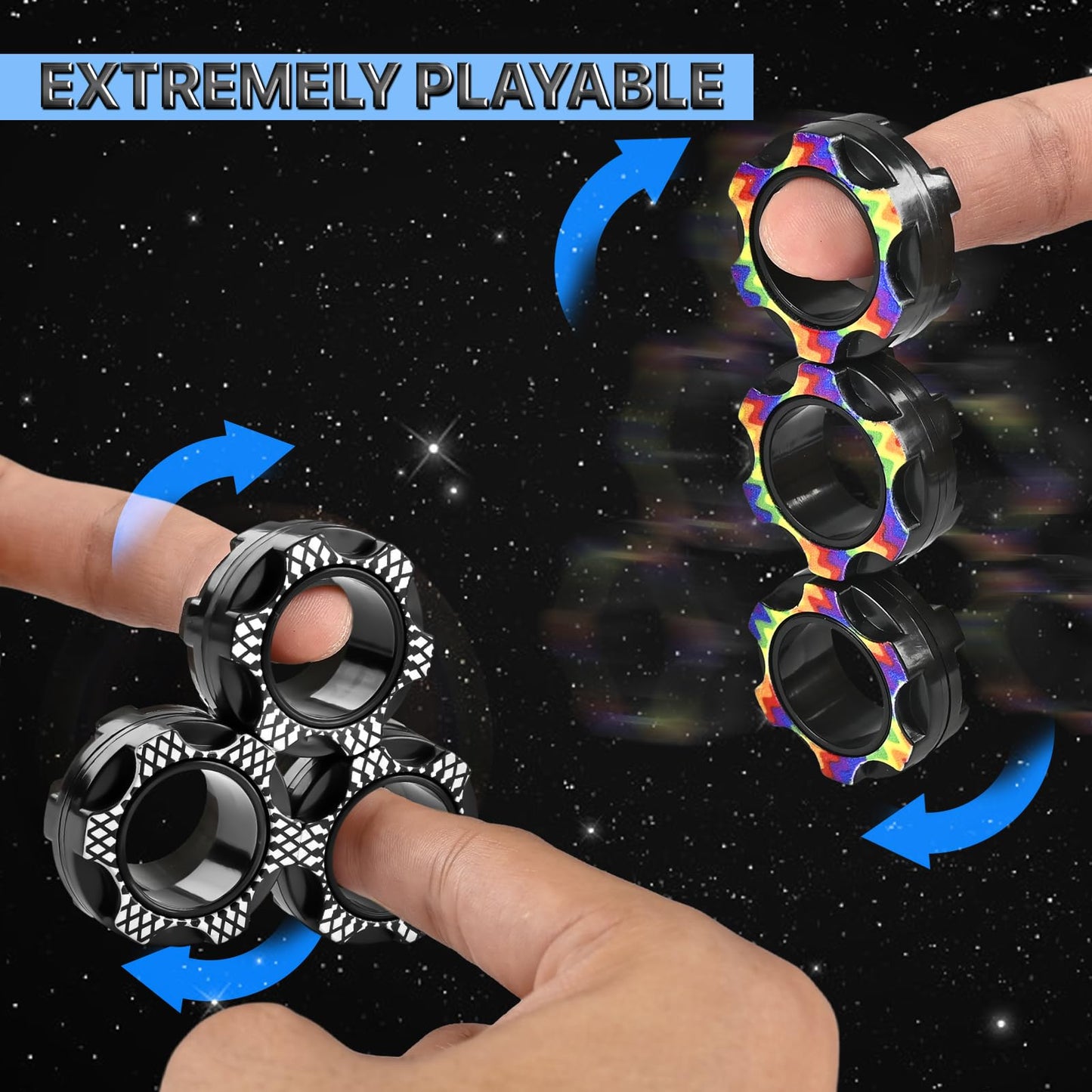 Dr.Kbder Fidget Toys Adults Set, Easter Basket Stuffers Gift for Kids Teen Cool Gadget Sensory Pack with Figette Spinner Cube ADHD Anxiety Relief Stress Magnetic Ring Office Desk Manget Toy for Boys…