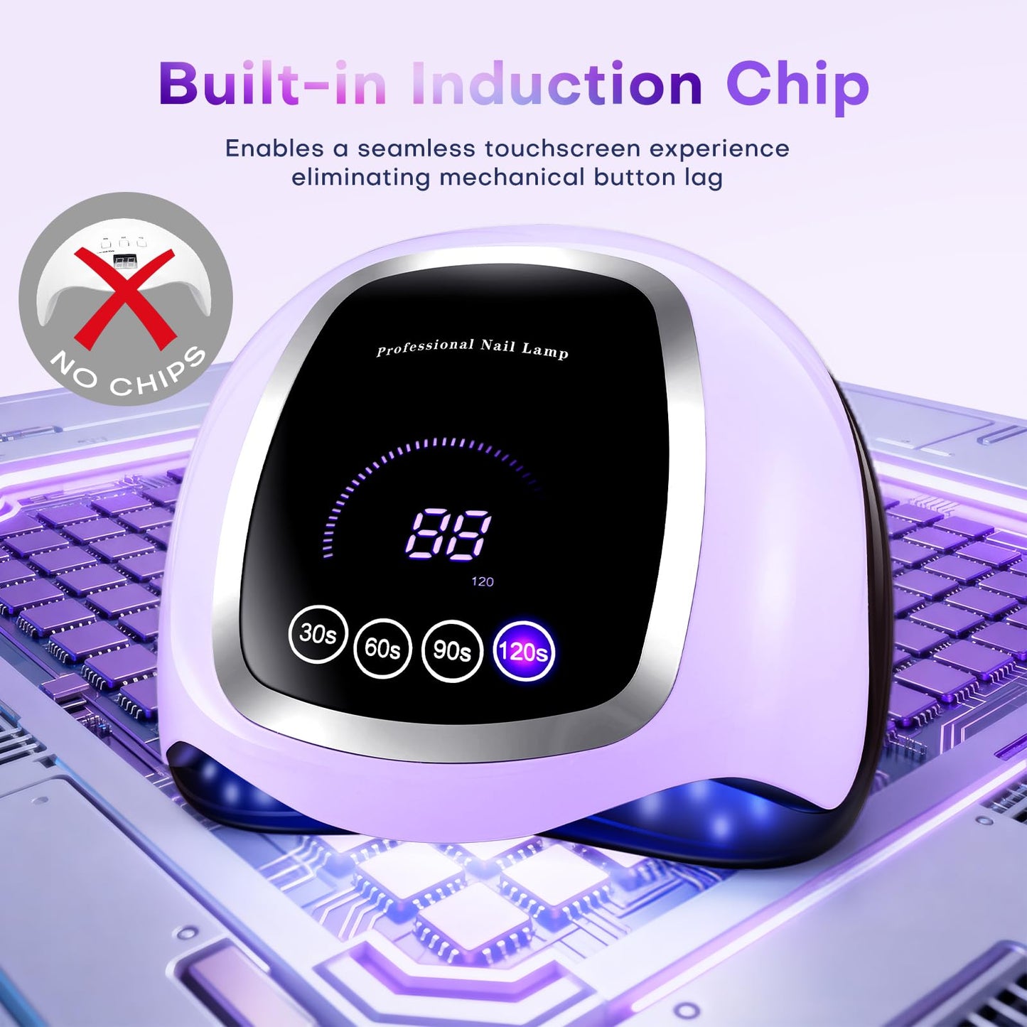 Gugusure UV LED Nail Lamp, Upgrade 180W Nail Dryer for Gel Polish with LCD Display, Auto Sensor and 4 Timer Settings, Professional Curing Lamp Light with 42 Beads for Salon and Home