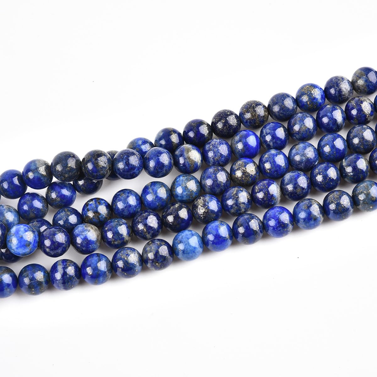 8mm Genuine Blue Lapis Lazuli Beads Round Gemstone Loose Beads for Jewelry Making (45-48pcs/strand)