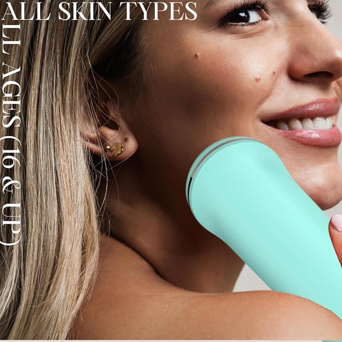 Electric Cleansing Facial Brush - Rechargeable Waterproof Face Exfoliator, 5-Speed Silicone Face Scrubber, Deep Cleanse & Moisturizer, Adjustable Heads, All Skin Types, for Men & Women (Pink Pearl)