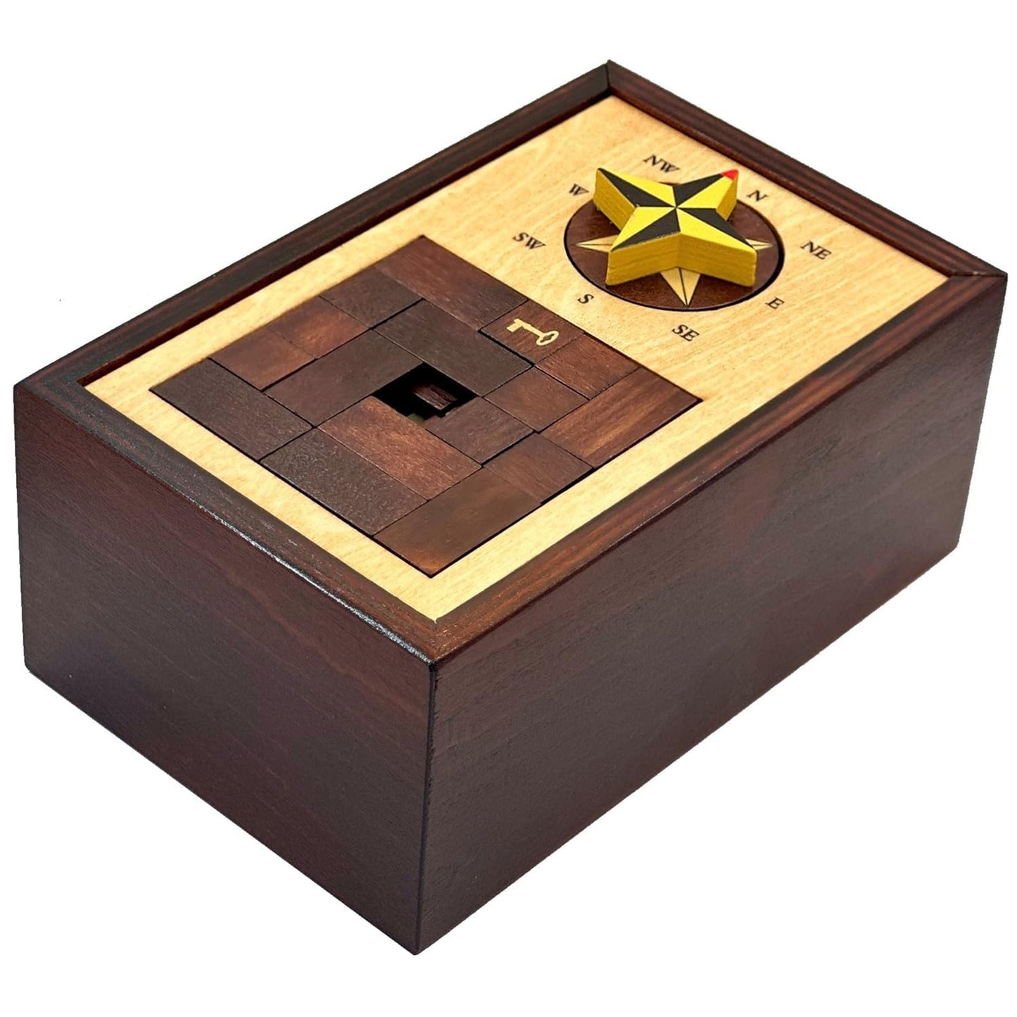 Navigation Enigma Secret Puzzle Box Money and Gift Card Holder in a Wood IQ Escape challenging Lock Box with Hidden Compartments Brainteaser