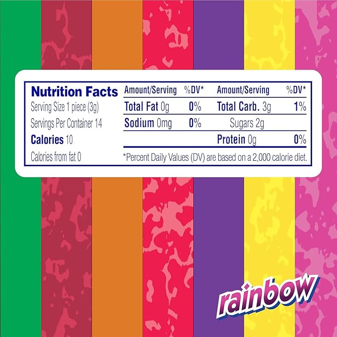 Mentos Chewy Mint Candy Roll, Rainbow, Non Melting, Party, 14 Pieces (Bulk Pack of 15)