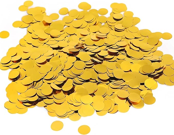 Gold Metallic Foil Confetti 8000 Pcs Shiny Round Table Confetti for Fill Balloon Wedding Graduation Party Decorations,60g of pack