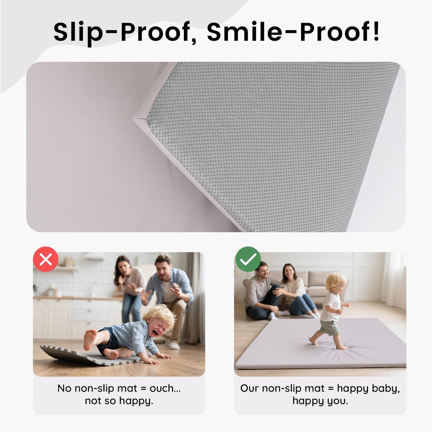INNO STAGE Baby Play Mat, 50x50 Inch Thick Foam Waterproof Floor Mat with Pu Leather, Non-Toxic Cushioned Activity Mat for Babies & Toddlers, Playpen Gym Mat, Easy Wipe Clean,
