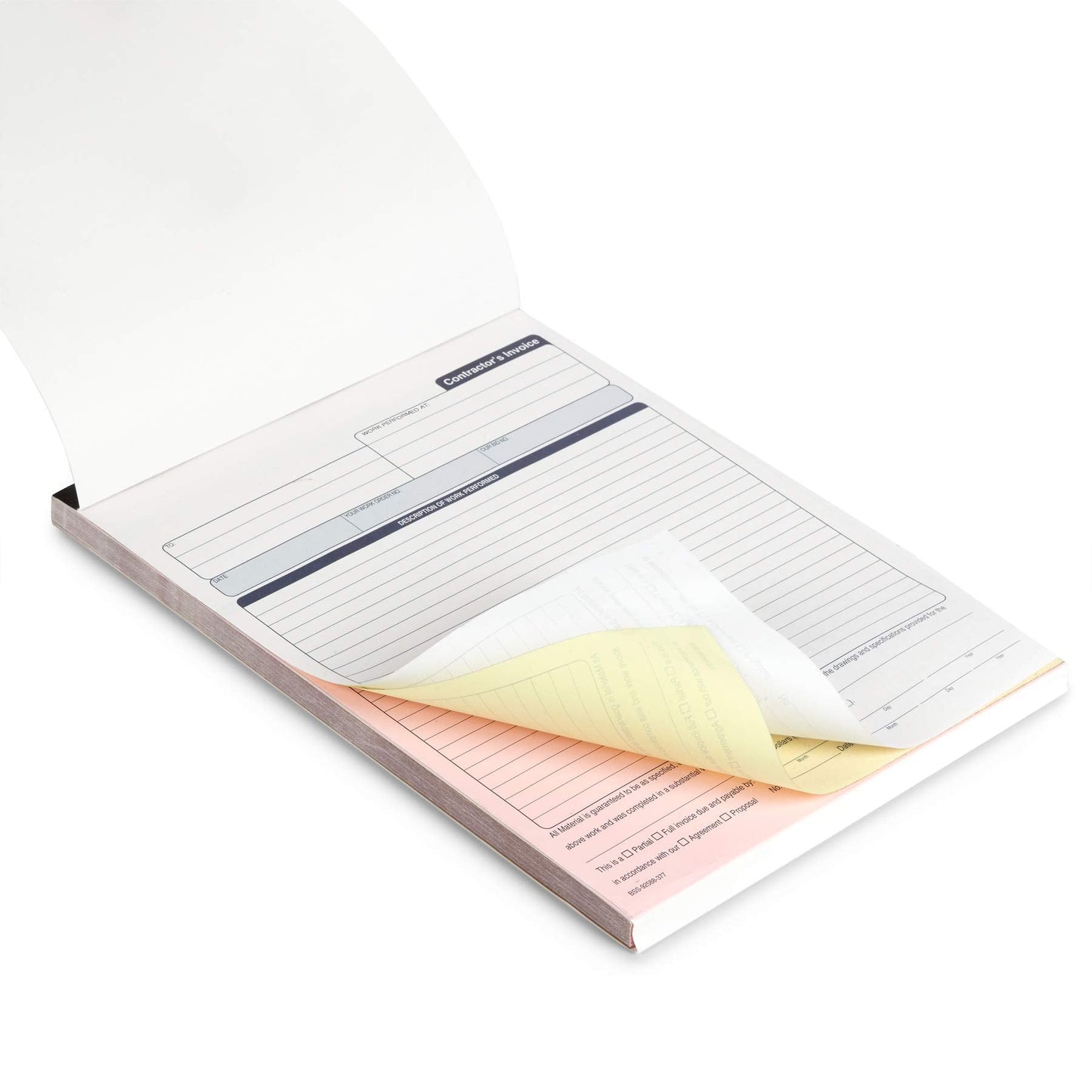 Blue Summit 50 Contractor Invoice Receipt Books, Estimate Book Contractor with Blank Invoice Sheet, 50 Full Page 3 Part Invoices, Carbonless Forms with Carbon Copies, Letter Size