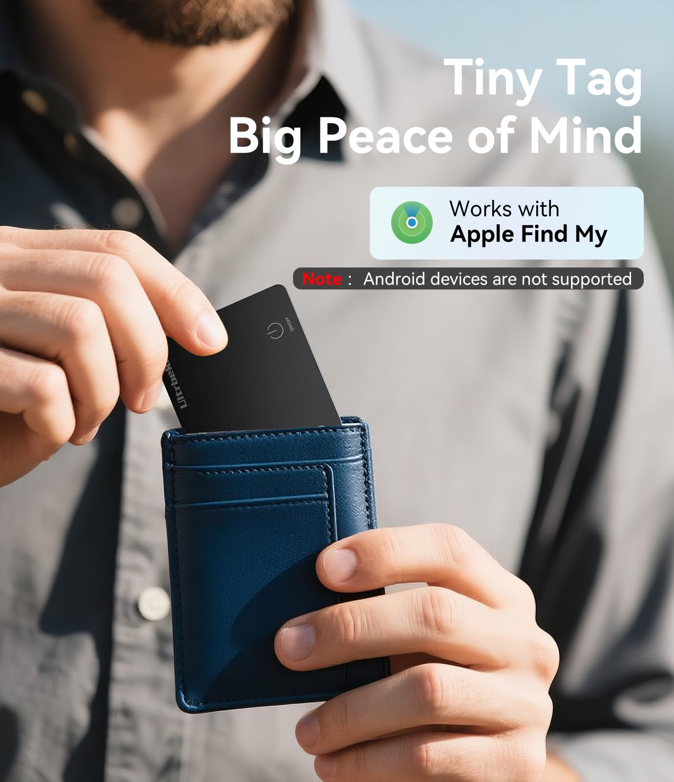 Ultrbeka Wallet Tracker Slim Card Tracker, 0.094in Rechargeable Bluetooth Tracker for Wallets, Passport, Work with Apple Find My, Card Locator- iOS Only [Apple MFi Certified] - 2pcs in 1