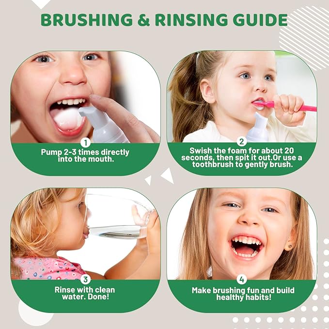 NOHOO Fluoride Free Foam Toothpaste Kids Fruit Flavour,Natural Training Toothpaste for Baby Toddler Children Oral Cleaning and Cavity Protection(2 Orange + 2 Watermelon)