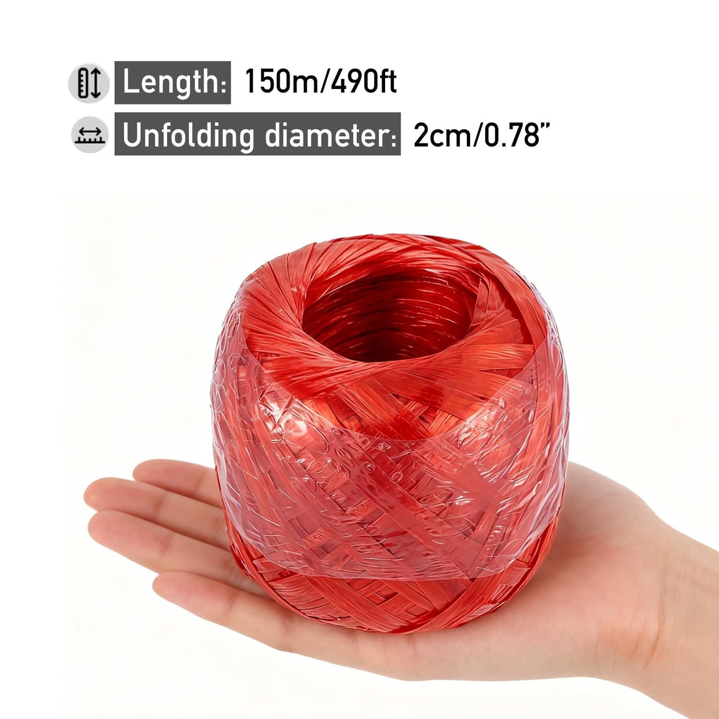 ZOWZEA 980 Feet Long Bundled Polyester Nylon Plastic Rope Twine,Polypropylene Twine for Household Gardening, Agricultural Packing, Tying, Binding, and Home Craft (Red-490Feet/Roll)
