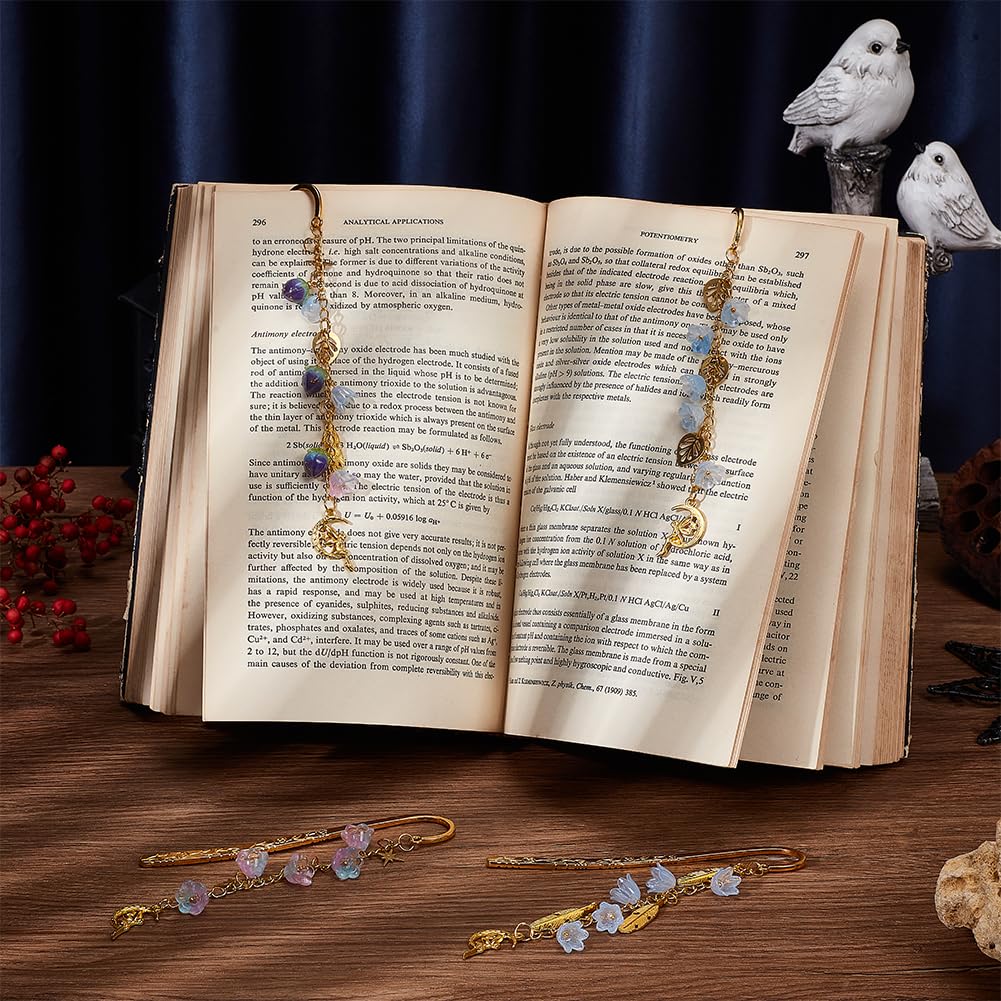 FREEBLOSS 4 Set DIY Metal Bookmark Kit Bookmark DIY Kit Vintage Bookmarks Fairy Bookmark Handmade Bookmarks Set with Instructions Metal Bookmarks for Women for Book Lovers