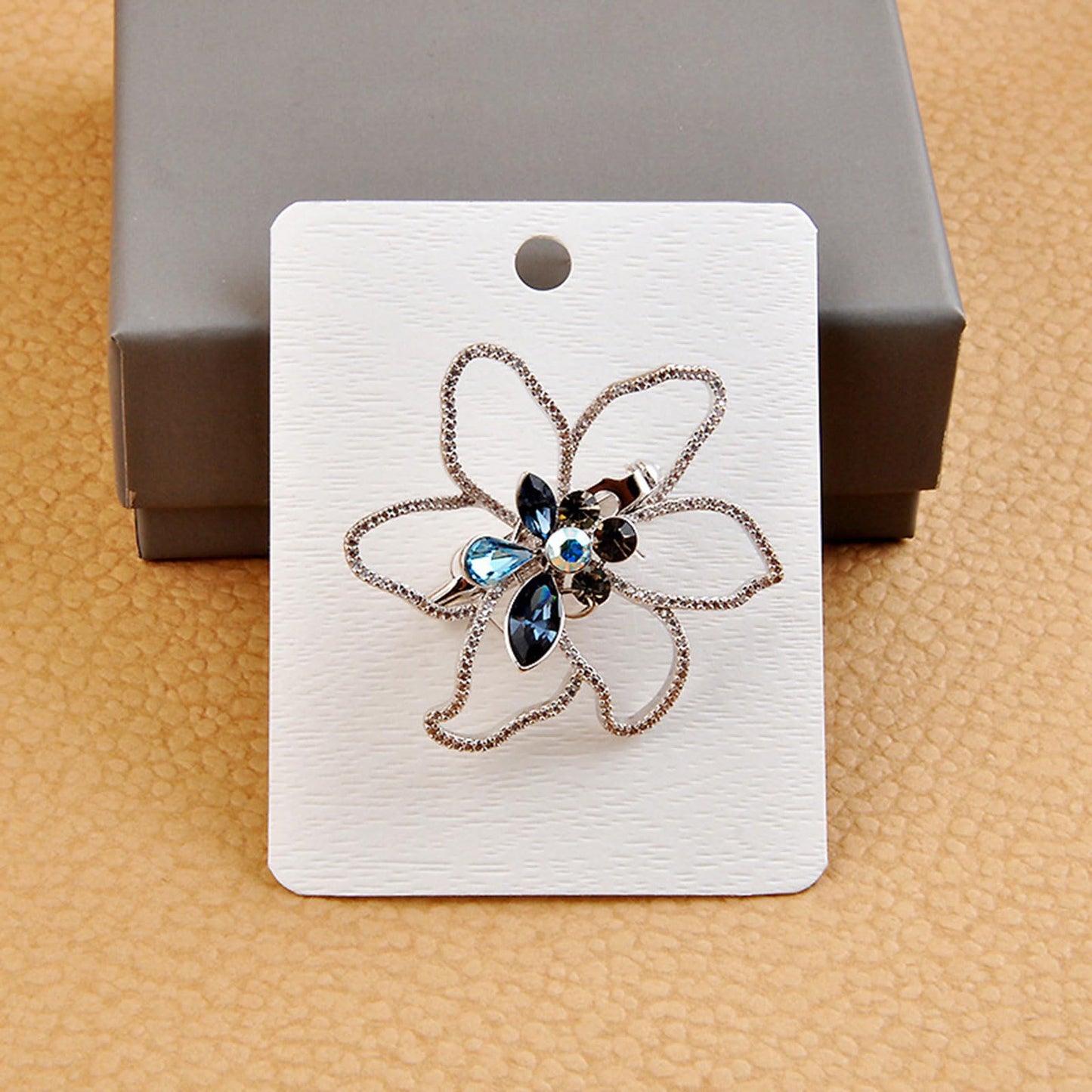 WikoNasc 100Piece Kraft Brooch Pin Cards Square Brooch Display Holder Card Brown Earring-Tag for Selling Jewelry Craft Retail