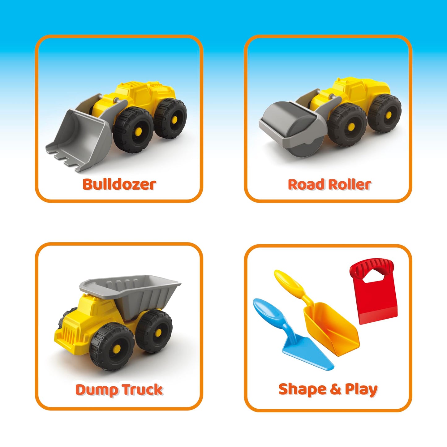 Mighty Sand Construction Time Playset for Kids – Soft Moldable Sand, Trucks, Tools & Play Tray for Sensory Building Fun and Imaginative Play Without Mess