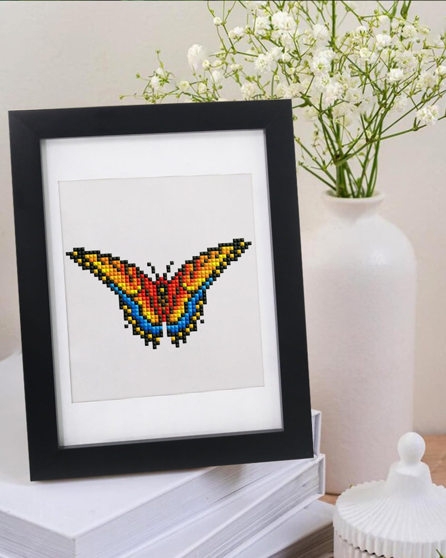 PeakLuv 12 Pcs Mini Diamond Painting Kits Butterfly, Small Diamond Art Kits for Adults, DIY Square Drill Butterfly Small Gem Art 1-Hour Painting for Home Desktop Decor, 6X7in