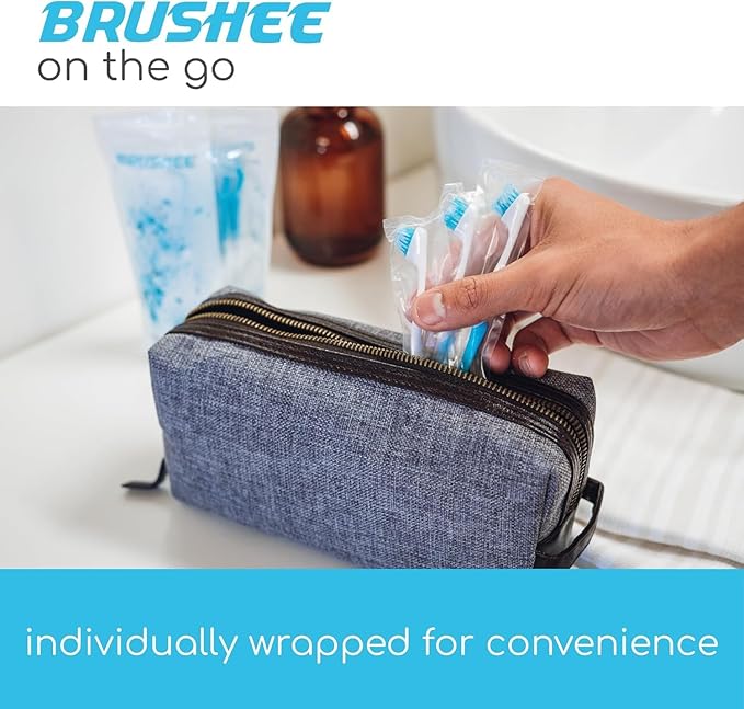 Brushee The Evolution Oral Care Whitening | Prepasted On-The-Go Whitening Toothbrushes | 4-in-1 (Paste + Brush + Floss + Pick) | Individually Wrapped | Disposable | Travel Toothbrushes (Pack of 36)