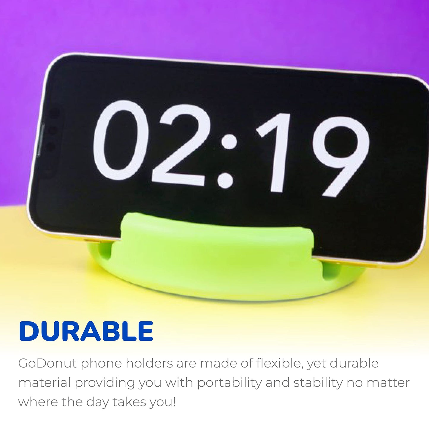 GoDonut Original – Smartphone and Tablet Stand – Compatible with Devices UP to 0.5" Thick Including Protective Cases - for use at Work, at Home, Travel and on-the-go – Black
