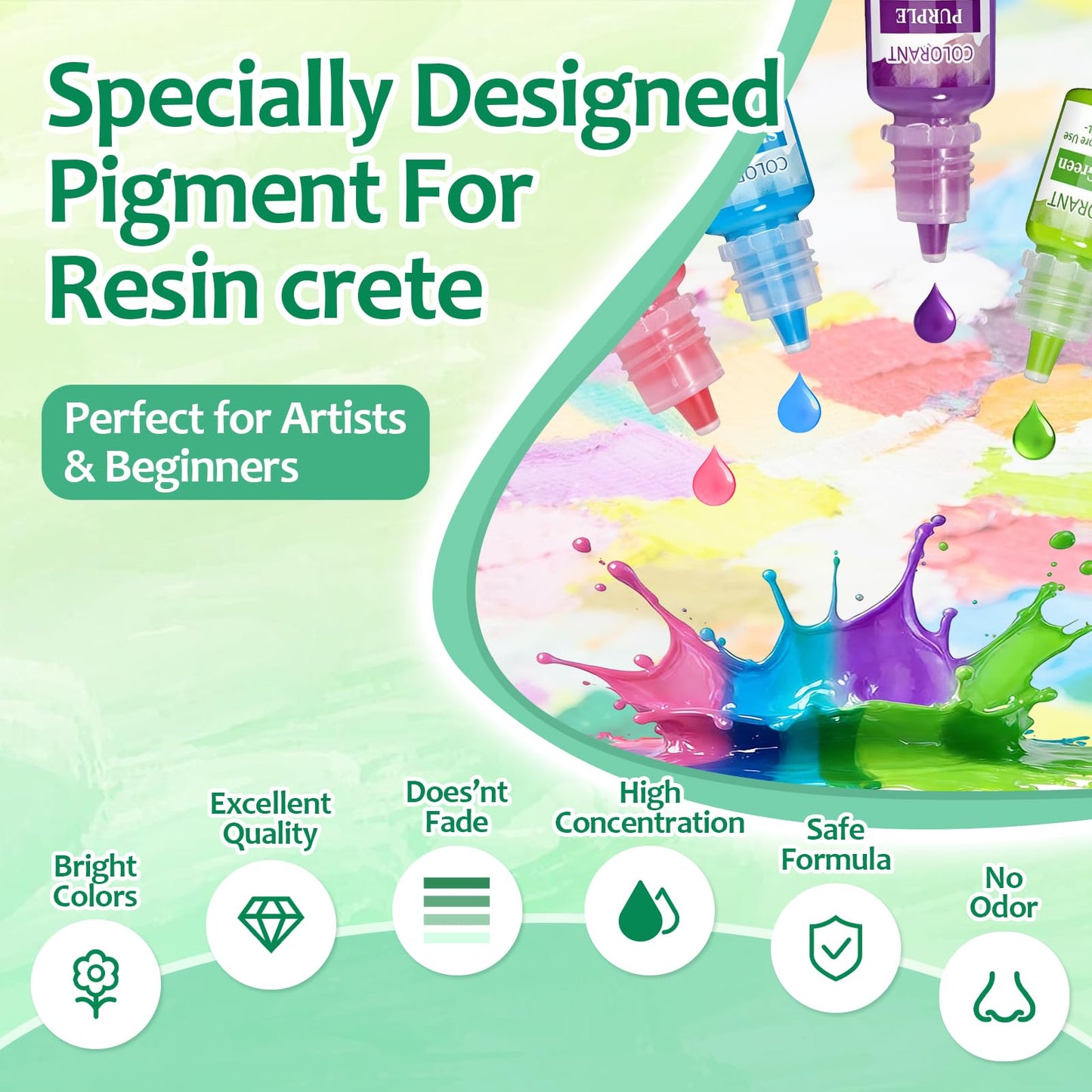 Resin Casting Powder, Water-Based Resin Powder Formula, Fast Cured Casting Resin Kit for Beginne with 4 Pcs Resin Pigment, Vase and Base Silicone Molds, Silicone Measuring Cup, Stirring Rod