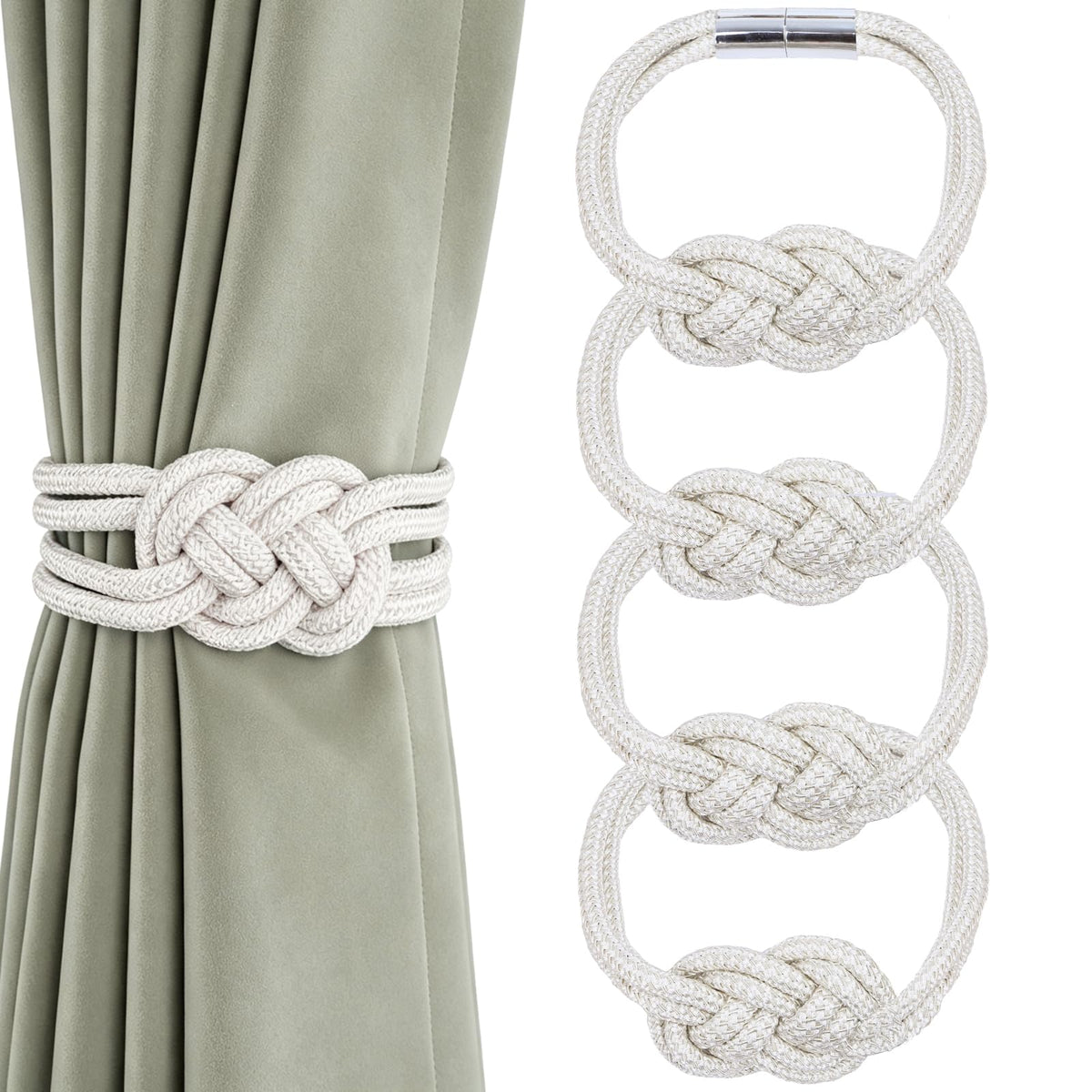 4 Pack Magnetic Curtain Tiebacks (4 Count)