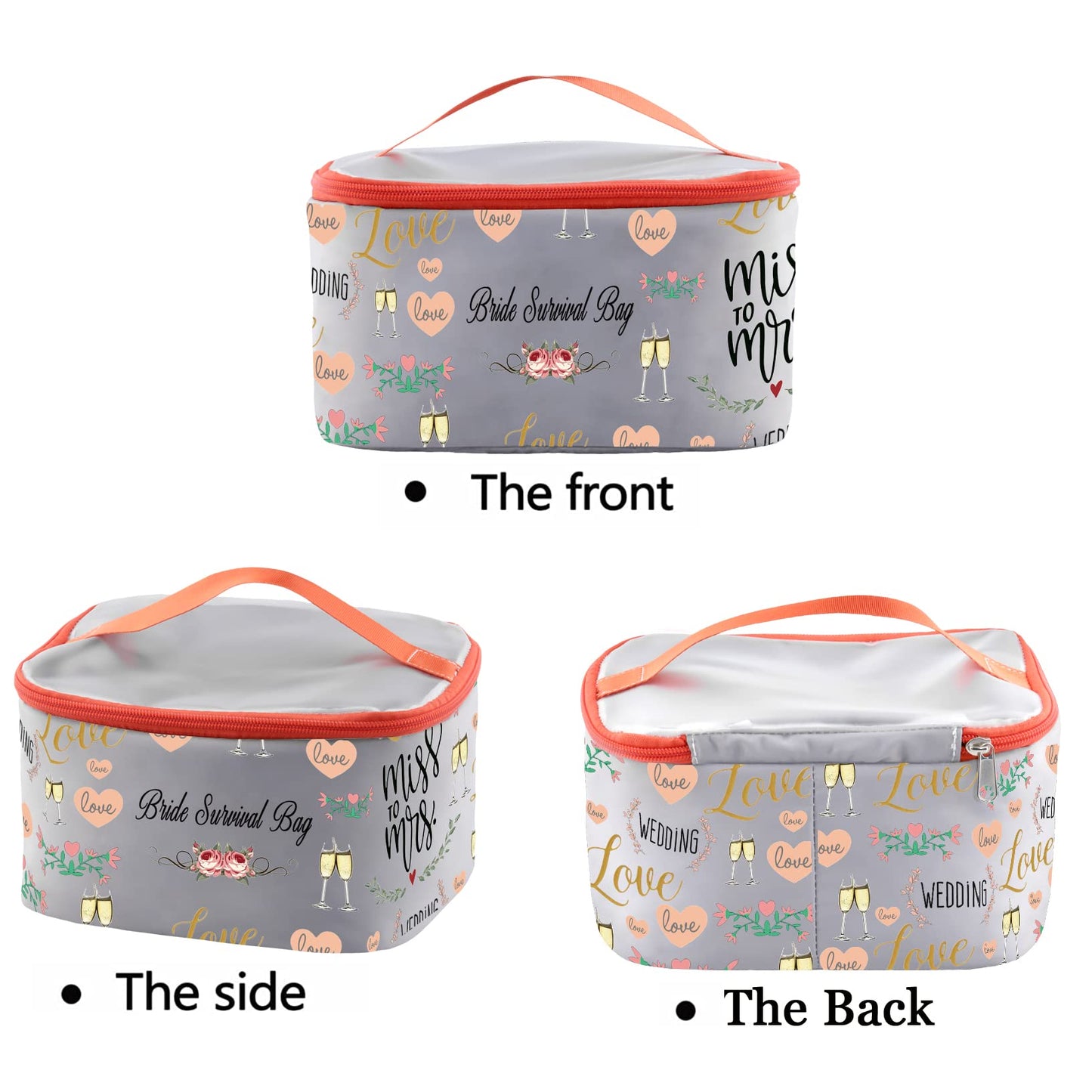 PXTIDY Wedding Day Emergency Kit Miss To Mrs Bride Survival Bag Bridal Shower Cosmetic Toiletry Organizer Future Mrs Gift(Bride-LT)
