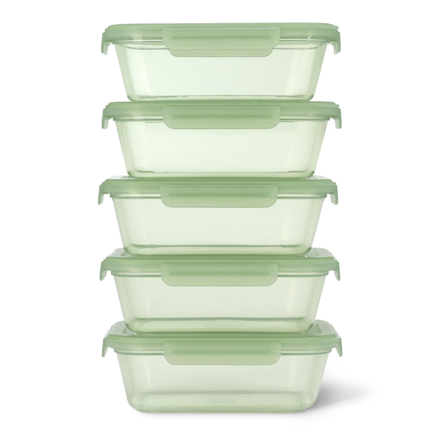 Ello Snap & Nest 10-Piece 4.5 Cup Plastic Meal Prep Set, Reusable Food Containers for Healthy Eating, Freezer, Dishwasher Safe, Sage