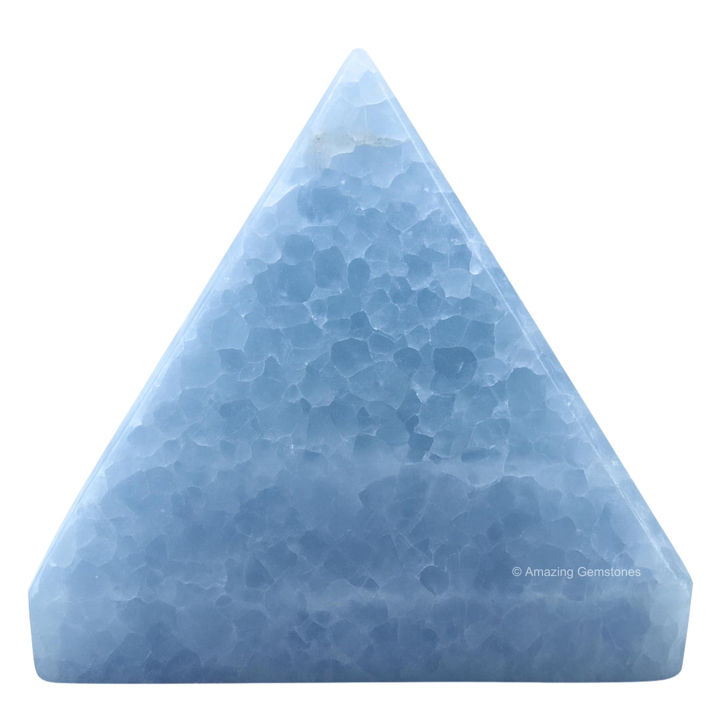 Amazing Gemstone Blue Calcite Pyramid Crystal Healing Stones - 2" Great Pyramid Figurine of Natural Stone Pyramid for Meditation, Reiki, Chakra Balancing and Crystal Pyramids Grid