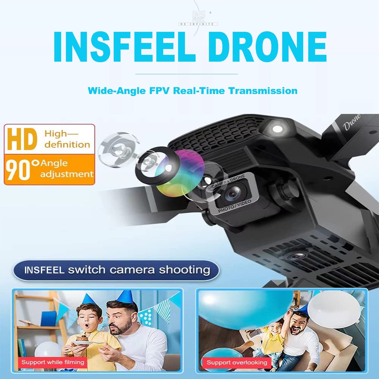 Mini Drone with Camera for Adults - Christmas Toy Gift for Beginner Age 14 Years Old - RC Quadcopter Multirotors | Foldable UAV | WiFi HD FPV Live Video | One Key Take Off/Land | Altitude Hold | Headless Mode | 360° Flip | Carrying Case (IN Black)