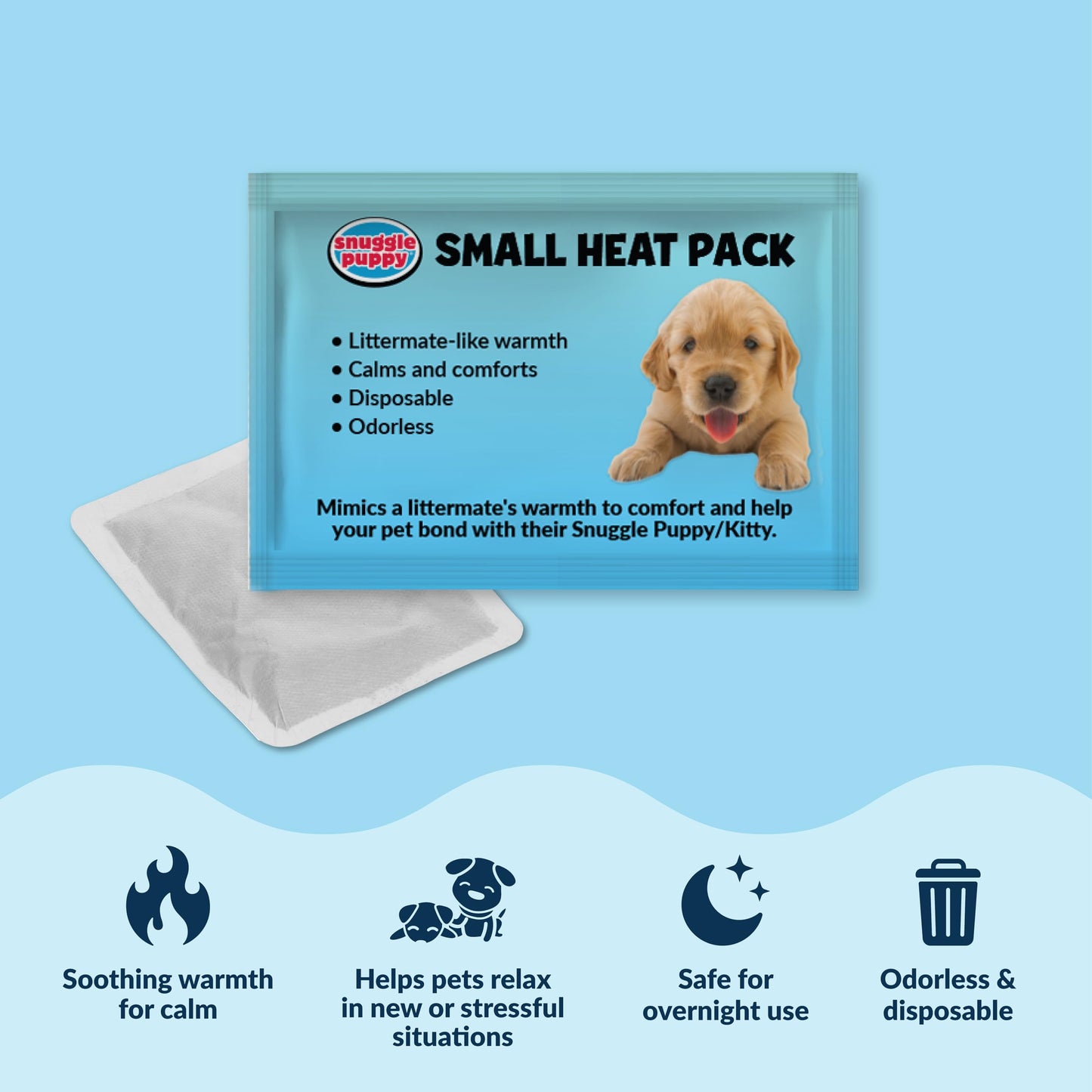 Snuggle Puppy Junior, Heartbeat Puppy Toy for Small Breeds, Smaller Plush Dog Toy with Real-Feel Pulse, Designed for Crate Use and Early Routines - Biscuit