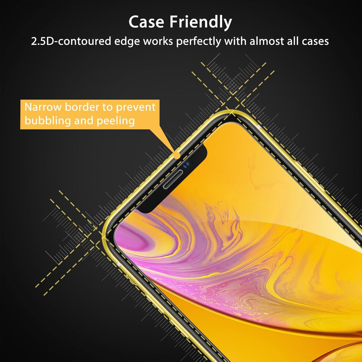 UNBREAKcable 2-Pack Screen Protector for iPhone 11/iPhone XR, Double Shatterproof Tempered Glass [Easy Installation Frame] [9H Hardness] [99.99% HD Clear]